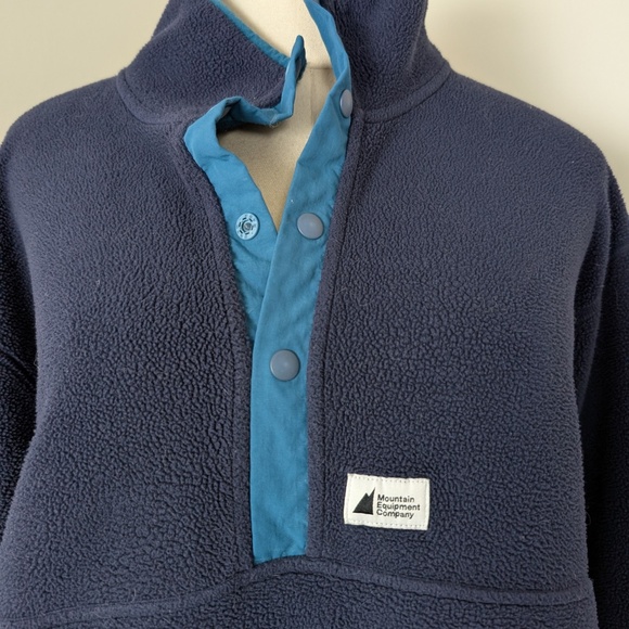 MEC Fleece Pullover Mountain Equipment Company Long Sleeve Quarter Button Up - Picture 3 of 10